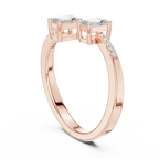 14K White Gold Toi et Moi Dual Emerald-Cut Lab Grown Diamond Ring