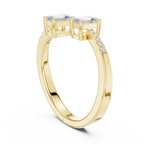 14K White Gold Toi et Moi Dual Emerald-Cut Lab Grown Diamond Ring