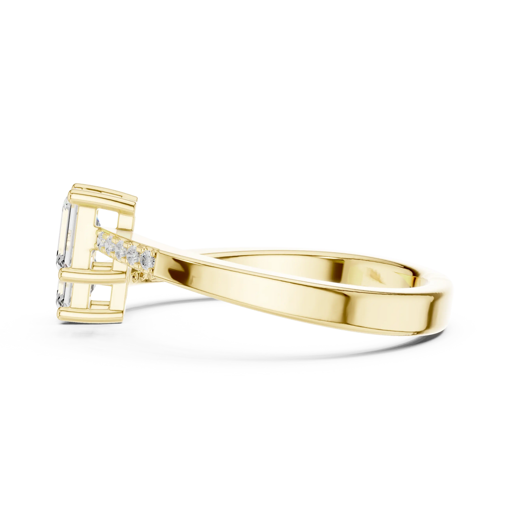 14K White Gold Toi et Moi Dual Emerald-Cut Lab Grown Diamond Ring