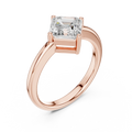 18K Rose Gold Asscher-Cut Diamond Solitaire Engagement Ring