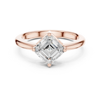 18K Rose Gold Asscher-Cut Diamond Solitaire Engagement Ring