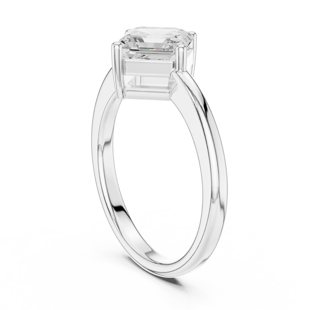 18K Rose Gold Asscher-Cut Diamond Solitaire Engagement Ring