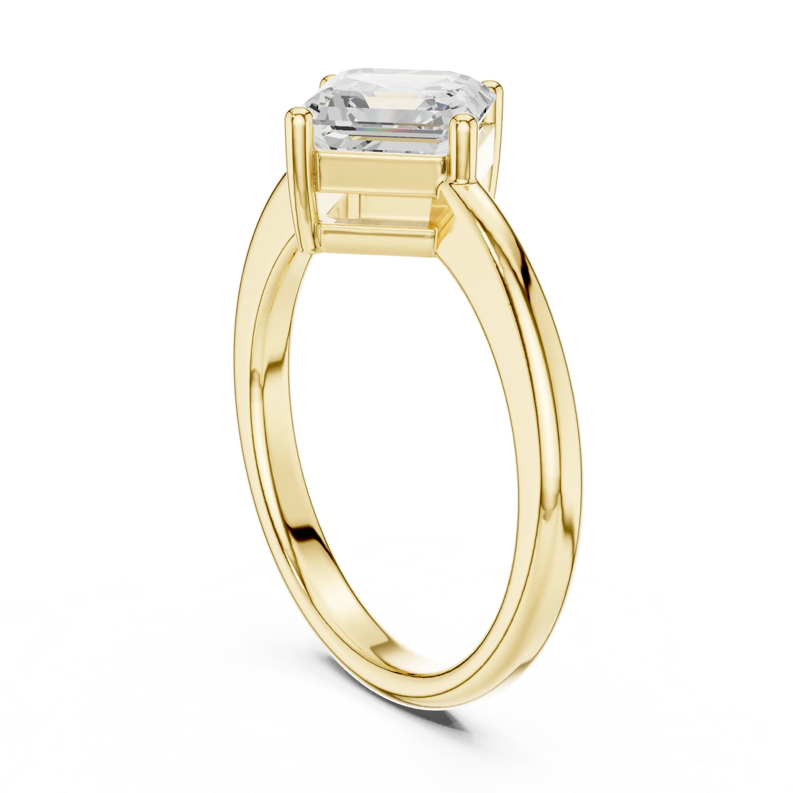 18K Rose Gold Asscher-Cut Diamond Solitaire Engagement Ring