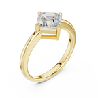 18K Rose Gold Asscher-Cut Diamond Solitaire Engagement Ring