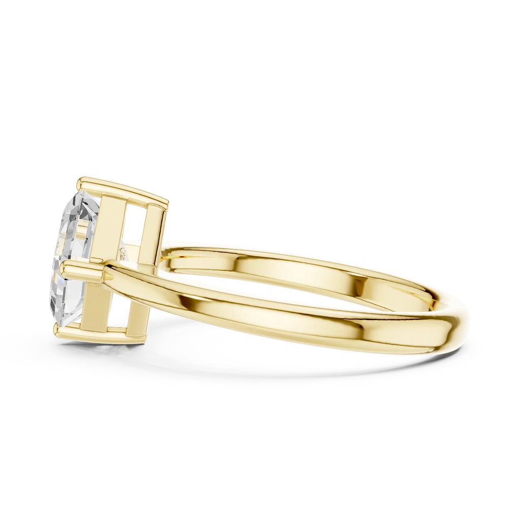 18K Rose Gold Asscher-Cut Diamond Solitaire Engagement Ring