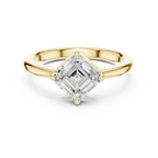 18K Rose Gold Asscher-Cut Diamond Solitaire Engagement Ring