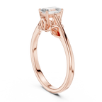 10K White Gold Emerald-Cut Diamond Engagement Ring