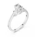 10K White Gold Emerald-Cut Diamond Engagement Ring