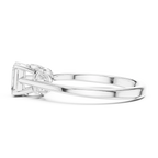 10K White Gold Emerald-Cut Diamond Engagement Ring