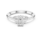 10K White Gold Emerald-Cut Diamond Engagement Ring