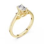 10K White Gold Emerald-Cut Diamond Engagement Ring
