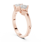 18K Yellow Gold Toi et Moi Dual Princess-Cut Diamond Ring