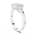 18K Yellow Gold Toi et Moi Dual Princess-Cut Diamond Ring