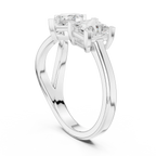 14K Rose Gold Toi et Moi Dual Dual Stone Bypass Princess-Cut Diamond Ring