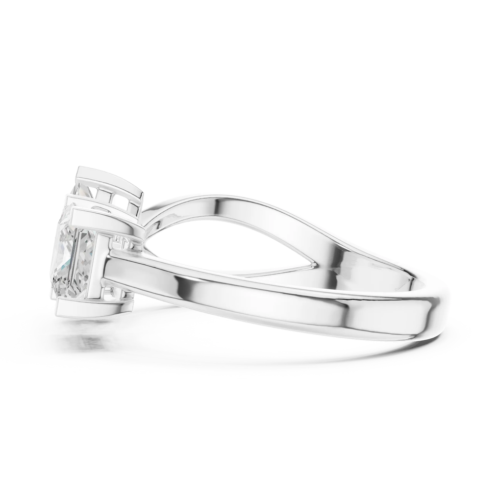 14K Rose Gold Toi et Moi Dual Dual Stone Bypass Princess-Cut Diamond Ring