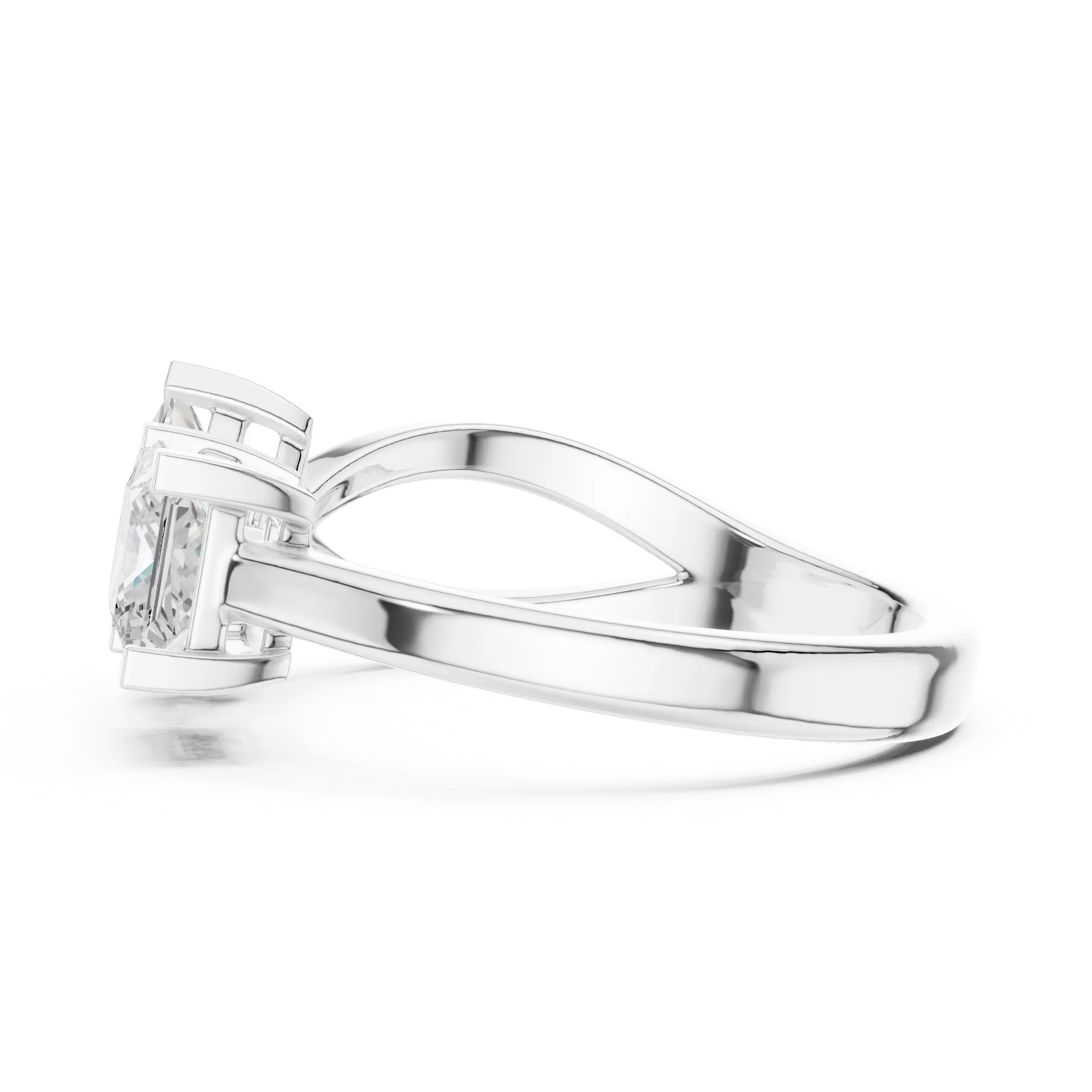 14K Rose Gold Toi et Moi Dual Dual Stone Bypass Princess-Cut Diamond Ring