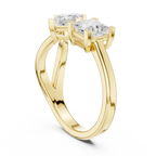 14K Rose Gold Toi et Moi Dual Dual Stone Bypass Princess-Cut Diamond Ring