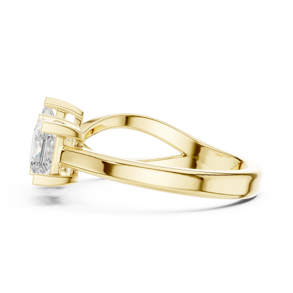 14K Rose Gold Toi et Moi Dual Dual Stone Bypass Princess-Cut Diamond Ring