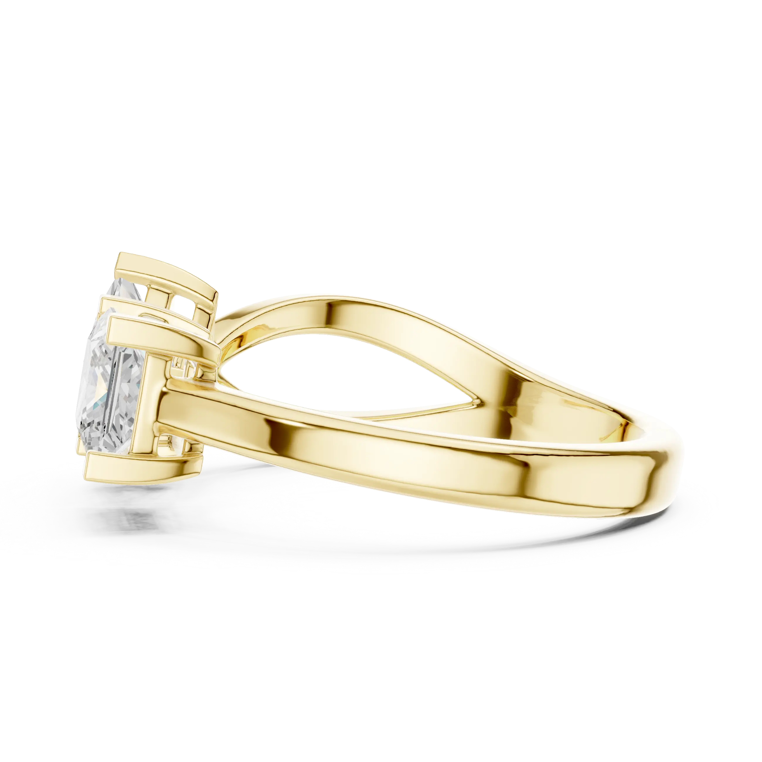 14K Rose Gold Toi et Moi Dual Dual Stone Bypass Princess-Cut Diamond Ring