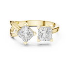 14K Rose Gold Toi et Moi Dual Dual Stone Bypass Princess-Cut Diamond Ring
