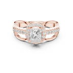 10K White Gold Princess-Cut Diamond Halo Engagement Ring