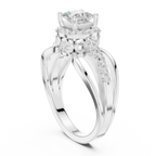 10K White Gold Princess-Cut Diamond Halo Engagement Ring