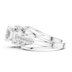 10K White Gold Princess-Cut Diamond Halo Engagement Ring
