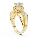 10K White Gold Princess-Cut Diamond Halo Engagement Ring