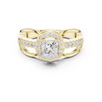 10K White Gold Princess-Cut Diamond Halo Engagement Ring
