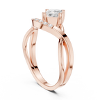 14K Rose Gold Princess-Cut Infinity Wave Diamond Ring
