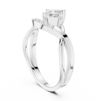 14K Rose Gold Princess-Cut Infinity Wave Diamond Ring