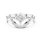 14K Rose Gold Princess-Cut Infinity Wave Diamond Ring
