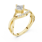 14K Rose Gold Princess-Cut Infinity Wave Diamond Ring