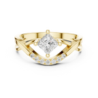 14K Rose Gold Princess-Cut Infinity Wave Diamond Ring
