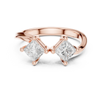 14K White Gold Toi et Moi Dual Princess-Cut Diamond Ring