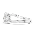 14K White Gold Toi et Moi Dual Princess-Cut Diamond Ring