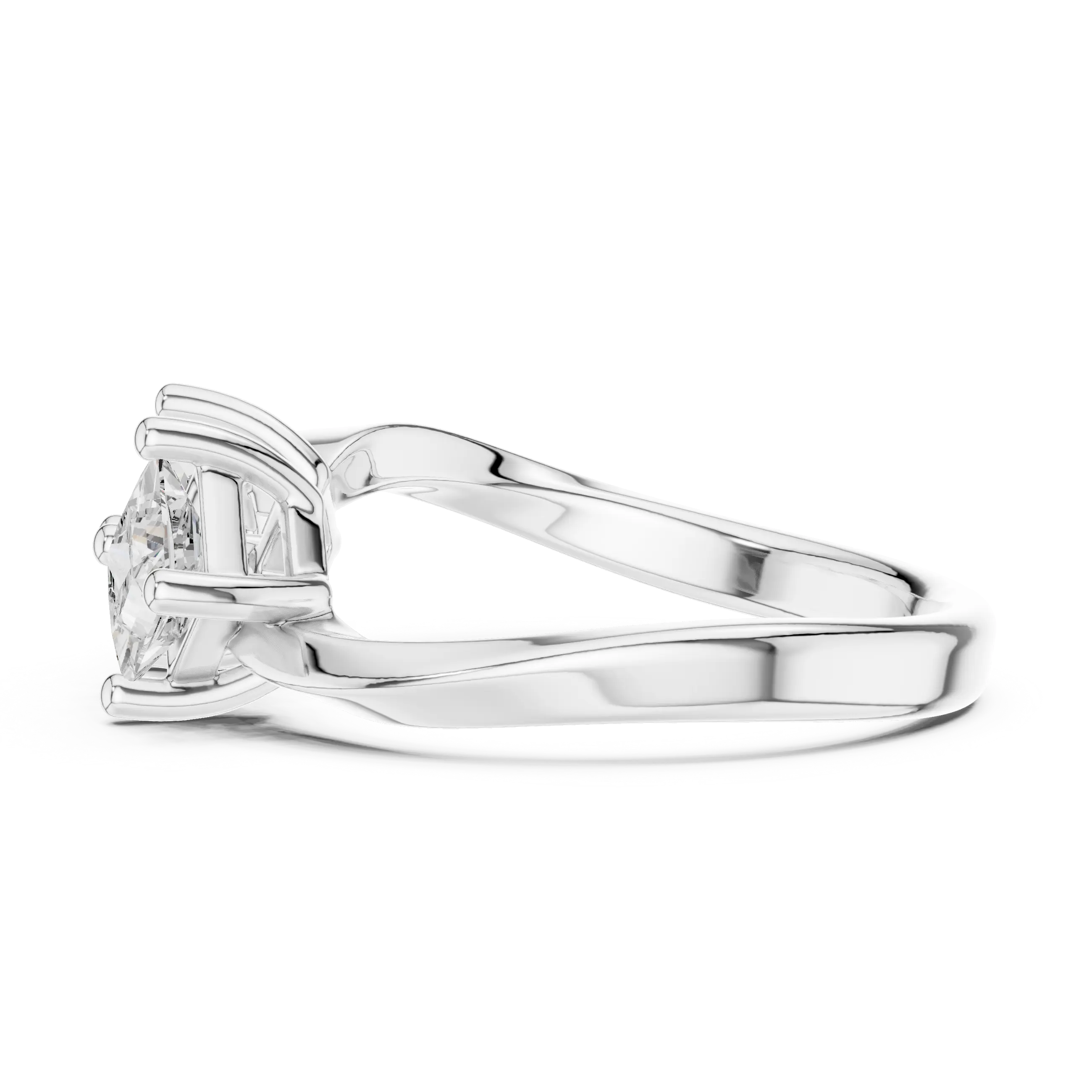 14K White Gold Toi et Moi Dual Princess-Cut Diamond Ring