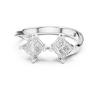 14K White Gold Toi et Moi Dual Princess-Cut Diamond Ring