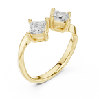14K White Gold Toi et Moi Dual Princess-Cut Diamond Ring