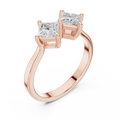 18K Rose Gold Toi et Moi Dual Princess-Cut Diamond Ring