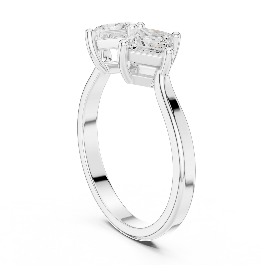 18K Rose Gold Toi et Moi Dual Princess-Cut Diamond Ring