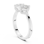 18K Rose Gold Toi et Moi Dual Princess-Cut Diamond Ring