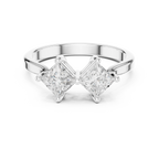 18K Rose Gold Toi et Moi Dual Princess-Cut Diamond Ring