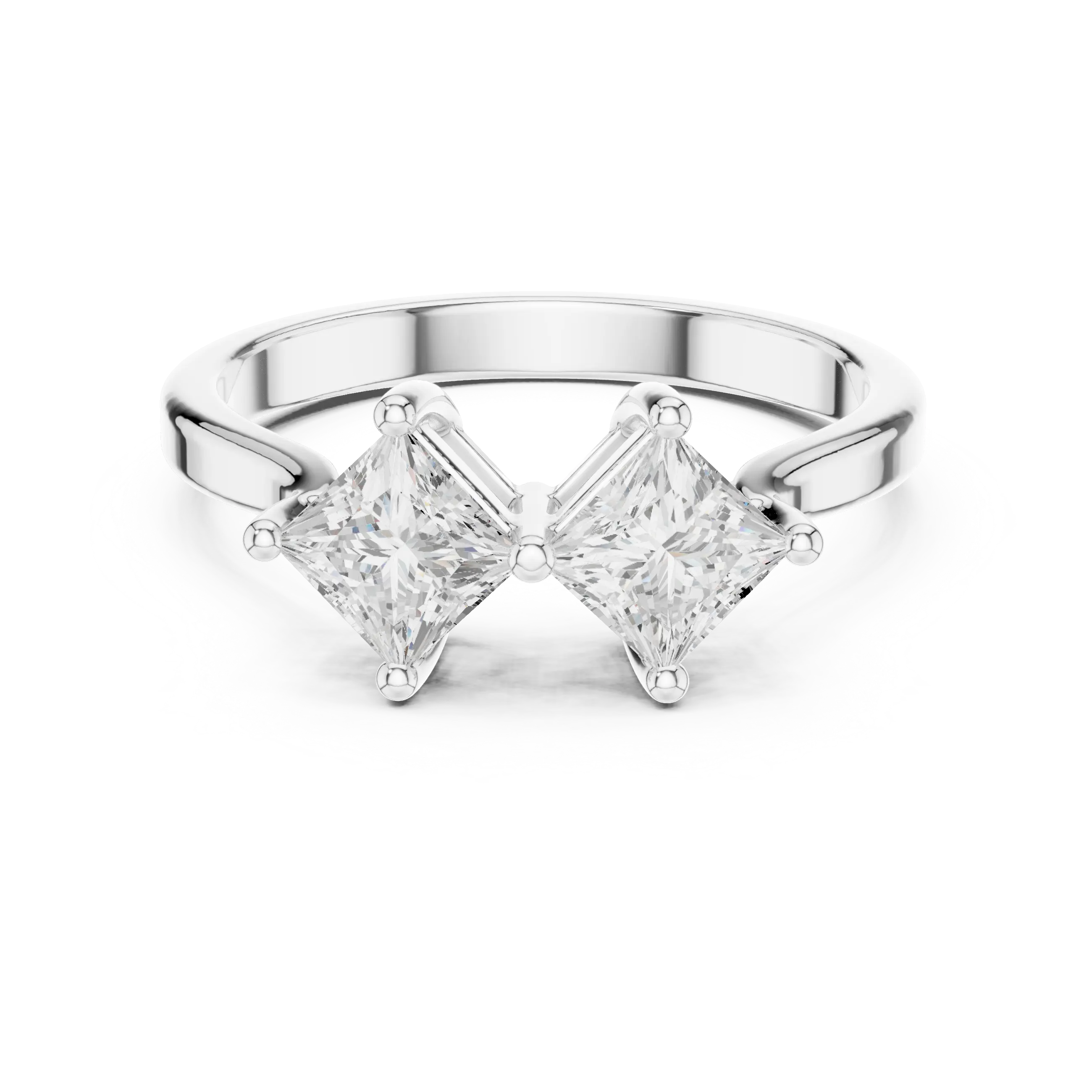 18K Rose Gold Toi et Moi Dual Princess-Cut Diamond Ring