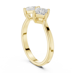 18K Rose Gold Toi et Moi Dual Princess-Cut Diamond Ring