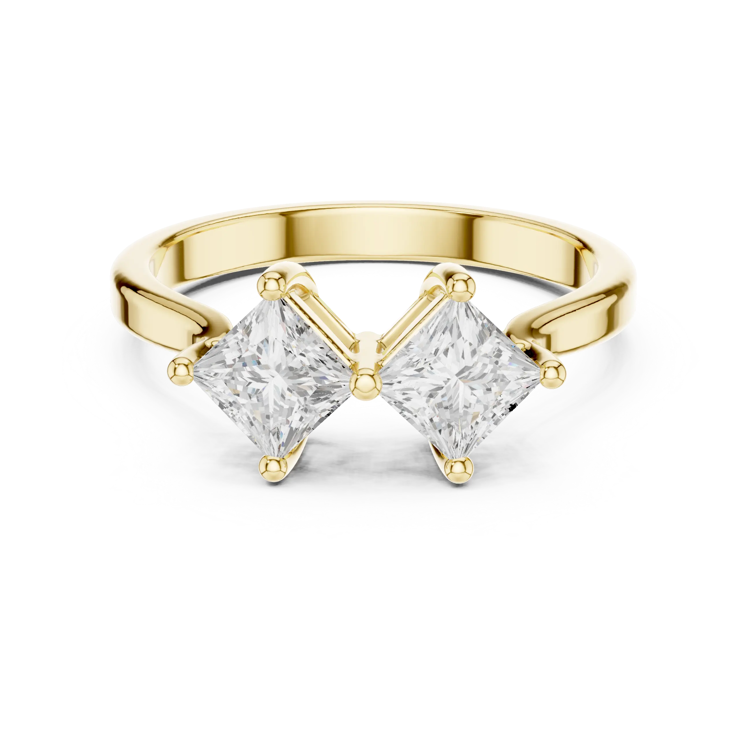 18K Rose Gold Toi et Moi Dual Princess-Cut Diamond Ring
