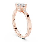 14K Yellow Gold Princess-Cut Tapered Pavé Accent Diamond Engagement Ring