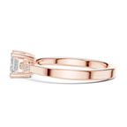 14K Yellow Gold Princess-Cut Tapered Pavé Accent Diamond Engagement Ring