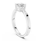 14K Yellow Gold Princess-Cut Tapered Pavé Accent Diamond Engagement Ring