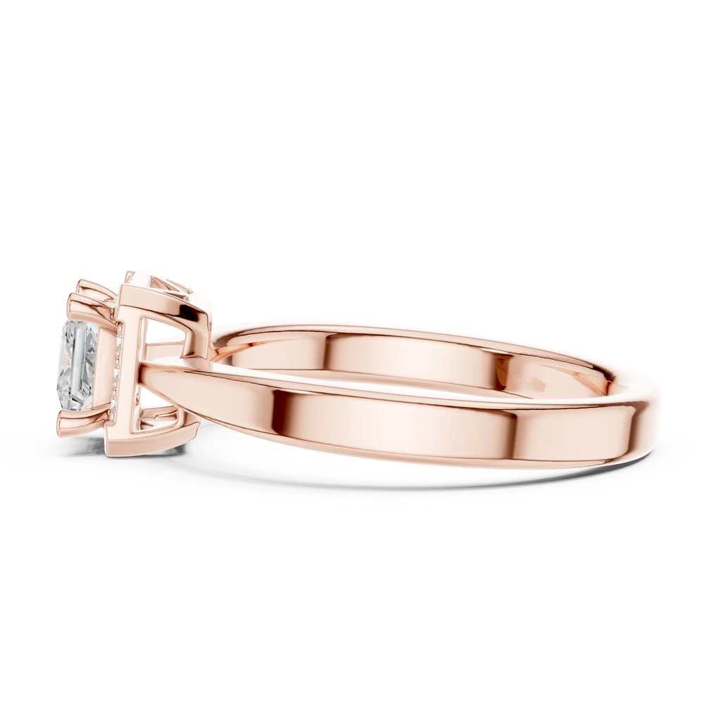 10K Rose Gold Princess-Cut Square Halo Diamond Ring